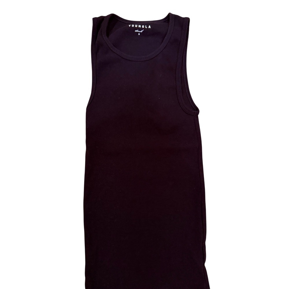 YoungLA Mens Ribbed Tank Top Black Gym Athletic Sleeveless Shirt Small